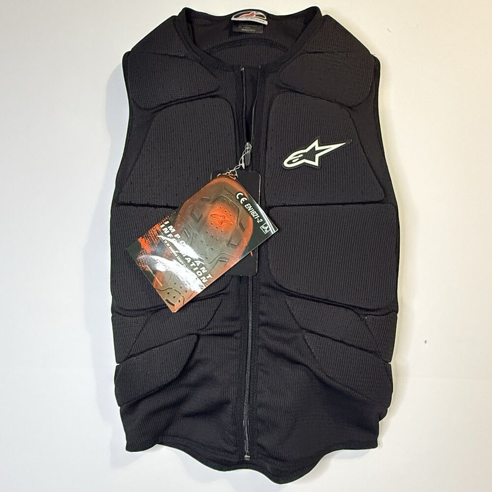 Alpinestars Track Protection Vest Mens Small Black CE Level 2 Back Protector NEW